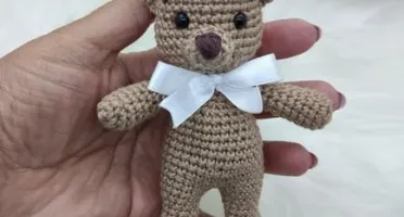 Trio de Mini Ursinho em Crochê - Amigurumi