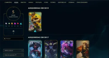 Unranked com 20 Champs e 5 Skins