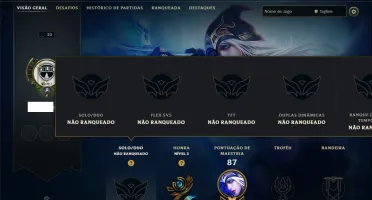 Unranked com 20 Champs e 5 Skins