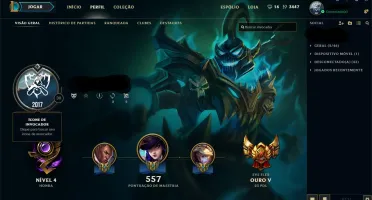 Conta de lol Ouro V (flex) 382 skins e todos campeoes