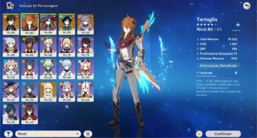 AR54 ZHONGLI, VENTI, CHILDE, MONA, KEQING + 3 ARMAS T5