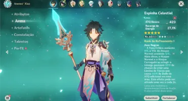 Vendo conta AR 36, Xiao + Venti + Espinha Celestial