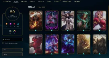 CONTA DE LOL, PRATA 1, 20 SKINS, GANHADO BASTANTE PDL!!!