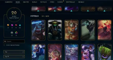 CONTA DE LOL, PRATA 1, 20 SKINS, GANHADO BASTANTE PDL!!!