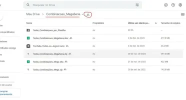 Todas combinações de números da MEGASENA em planilha Excel
