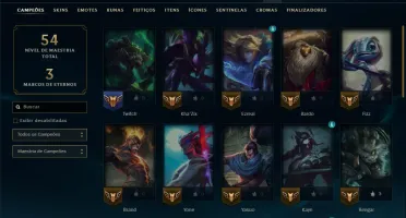 Platina 3 com 35 Champs e 7 Skins