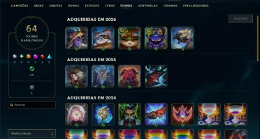 Platina 3 com 35 Champs e 7 Skins
