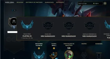 Platina 3 com 35 Champs e 7 Skins