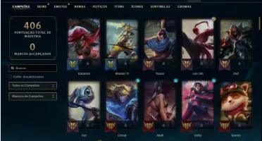 Conta bronze 2 com 113 Champs e 65 Skins + 1390 RP