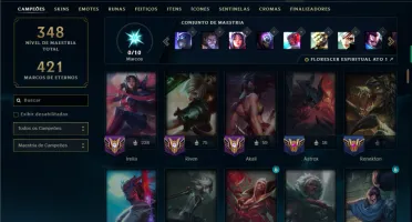 Unranked com 115 Champs e 125 Skins ( TOP / MID )