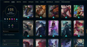 Unranked com 115 Champs e 125 Skins ( TOP / MID )
