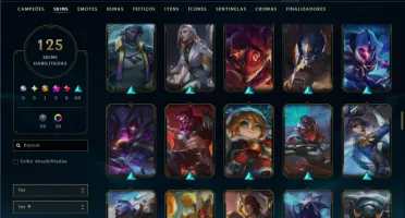 Unranked com 115 Champs e 125 Skins ( TOP / MID )