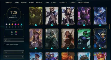 Unranked com 115 Champs e 125 Skins ( TOP / MID )
