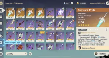 Ganyu arco de amos + Hutao + Kazuha AR 55