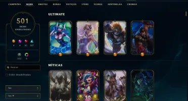 LvL 259, All Champions, 501 Skins, 98 Emotes, 246 Icones...