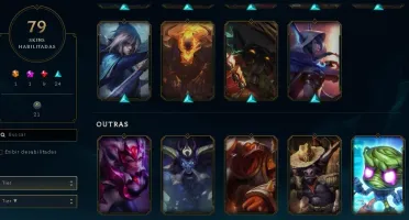 Conta Nível 186, Prata 1, 123 Campeões e 79 Skins