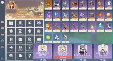 CONTA GENSHIN AR58✨12 LENDÁRIOS+12 ARMAS 5⭐5 ARMAS DE ASS✨