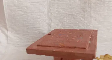 Porta-Velas Pedestal Rústico em Concreto