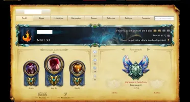 League of Legends Conta Diamante 5, Skin + Pagina de Runa