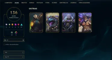 Prata 4 com 150 Champs e 136 Skins ( JG / SUP )