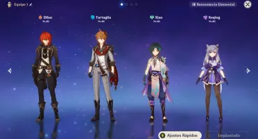 CONTA AR 53 DILUC com TÚMULO DO LOBO, XIAO, CHILDE E KEQING