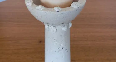 Porta-Velas Taça em Cimento com Vela