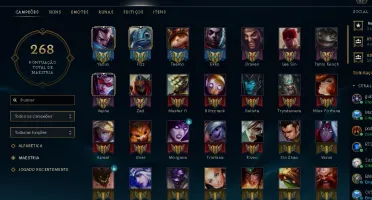 CONTA COM QUASE TODOS CHAMPS E 66 SKINS + GOLD S7