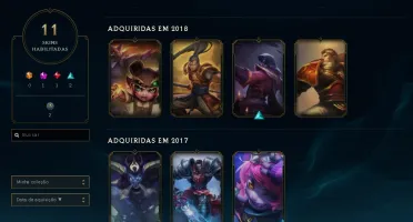 Conta Unranked level 41 + 11 skins + 33 campeões