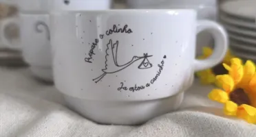 Xícara e Pires Personalizados para Dindos