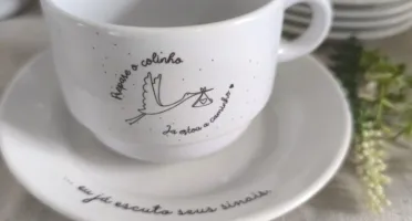 Xícara e Pires Personalizados para Dindos