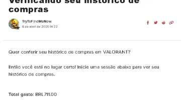 Conta Valorant (Valor Gasto $711,00)