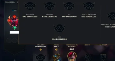 Unranked com TODOS os Champs e 101 Skins ( ADC / MID )