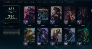 Unranked com TODOS os Champs e 101 Skins ( ADC / MID )