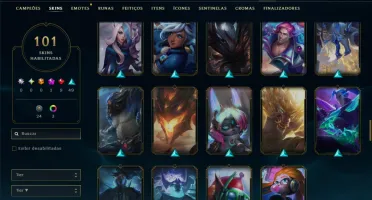 Unranked com TODOS os Champs e 101 Skins ( ADC / MID )