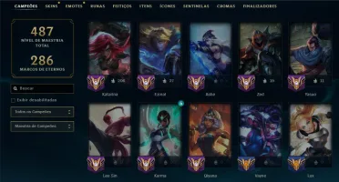 Unranked com TODOS os Champs e 101 Skins ( ADC / MID )
