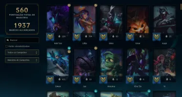 Conta Desde 2015 com 250 skins, 3 Ultimates e 7 vitoriosas