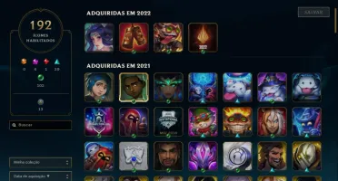 Conta de lol, com 124 skins e com 2k de rp