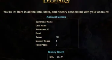 conta de lol gold com varias skins