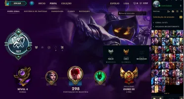 conta de lol gold com varias skins