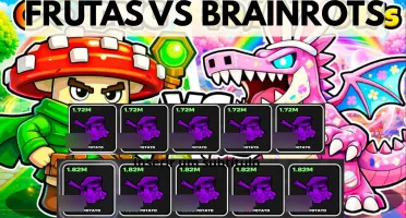 Pacote com 10 Potato 5x 1.82 e 5x 1.72 Frutas vs Brainrots