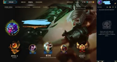 Conta lol Com todos os campeoes , Gold 1flex lvl 45