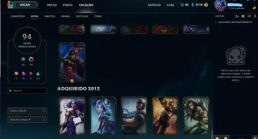 Conta lol Com todos os campeoes , Gold 1flex lvl 45