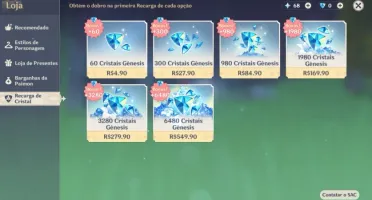 AR 47 Venti / Eula / Diluc / Xingqiu c6 Conta Genshin Impact