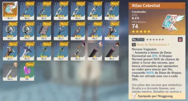 GENSHIN IMPACT CONTA AR-5 ATLAS CELESTIAL, NINGGUANG, BEIDOU