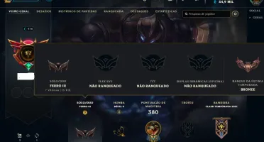 Ferro 3 com TODOS os champs e 131 Skins ( Mais de 15 Jogos )