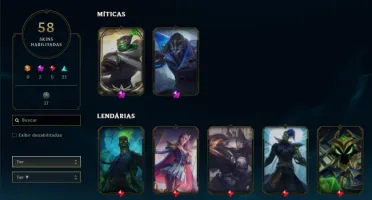 Conta Platina 2 Kayle juiza, Rammus rei, Kassadin Hextec etc