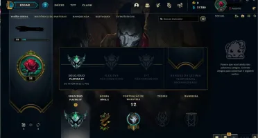 Conta LOL - Platina IV, 68% de WR(E-MAIL NÃO VERIFICADO)