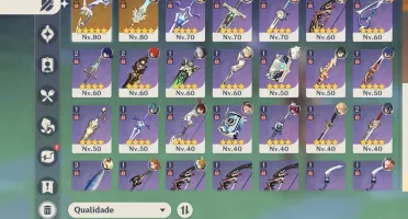 Ar55. Ganyu+ amos, kazuha, Raiden, zhongli, Yoimiya, xiao
