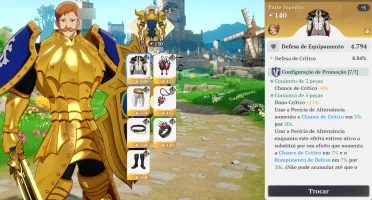 Conta end game 7ds origin Escanor C10 35K Traje Nv3 TOP 121k