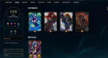 Conta prata 3 com 155 Champs e 159 Skins + 6 Vitoriosas